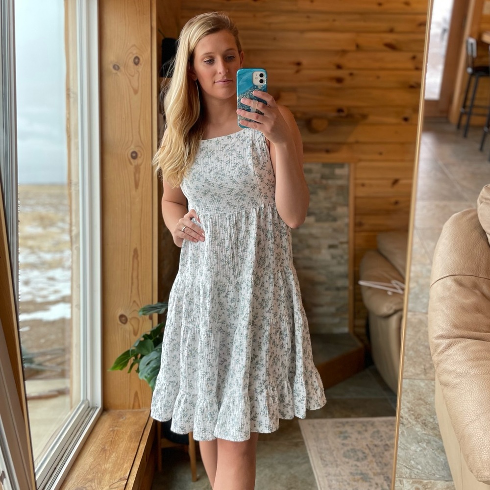 Floral muslin dress, size medium